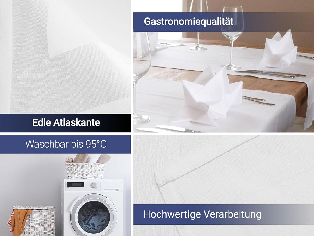 ZOLLNER 25er Set Mundservietten 100% Baumwolle, 50x50 cm, Weiss 25er Set 50x50 cm Weiss, 25er Set 50