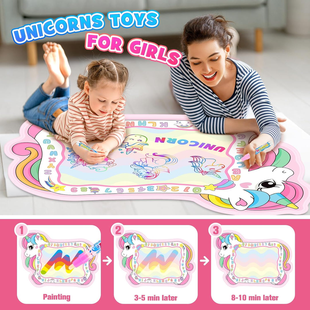 Einhorn Geschenke für Mädchen, Aqua Wasser Matte Doodle Spielzeug ab 1 2 3 4 5 6 Jahre Mädchen Gesch
