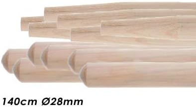 10x Besenstiele aus Kiefernholz 140cm Ø28mm, mit Konus