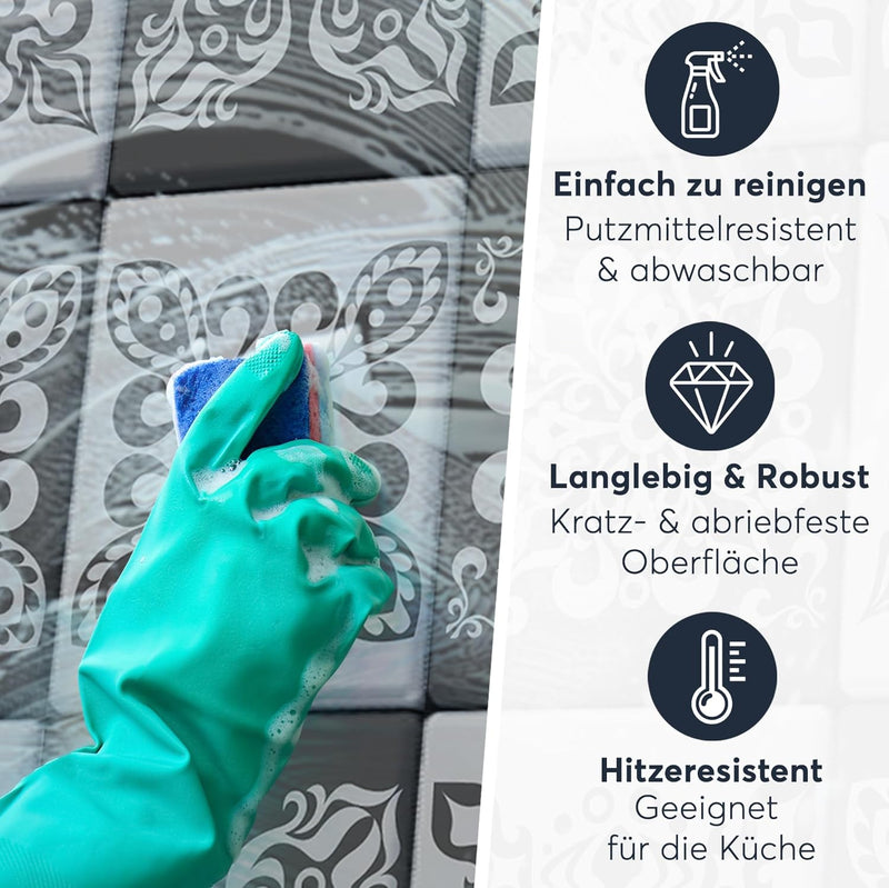 CREATISTO Klebefliesen Stickerfliesen Fliesenfolie - Stylische Sticker Aufkleber für Fliesen I Klebe