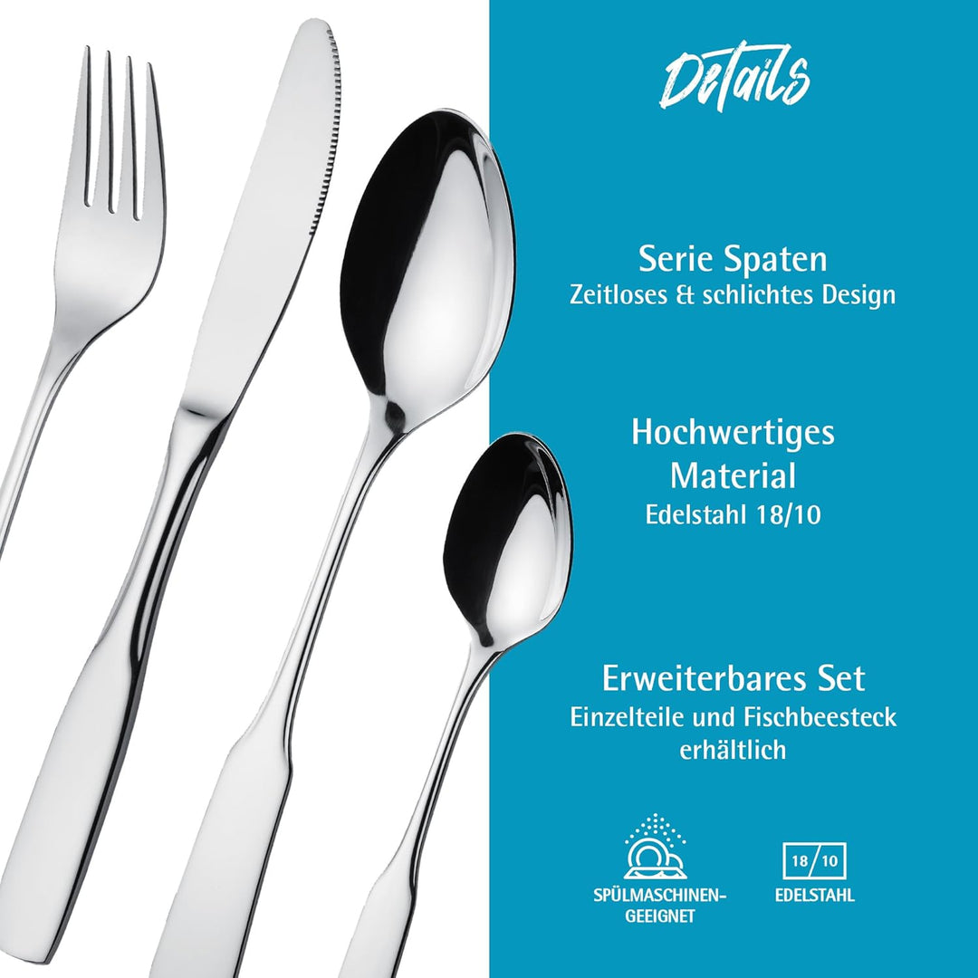 GRÄWE Besteck Set für 6 Personen, Tafelbesteck 30-teilig, Essbesteck Set inkl. Messer, Gabel, Löffel