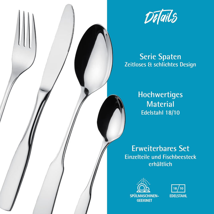 GRÄWE Besteck Set für 6 Personen, Tafelbesteck 30-teilig, Essbesteck Set inkl. Messer, Gabel, Löffel
