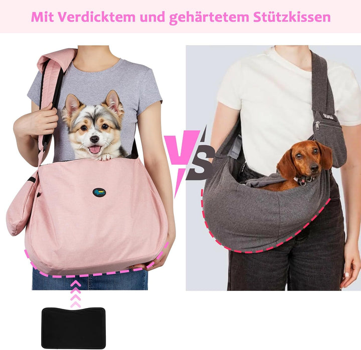 Ownpets Hundetragetasche Bis 11kg Mit Schulterpolster und Fronttasche, Sling, Tragetücher für Hunde,