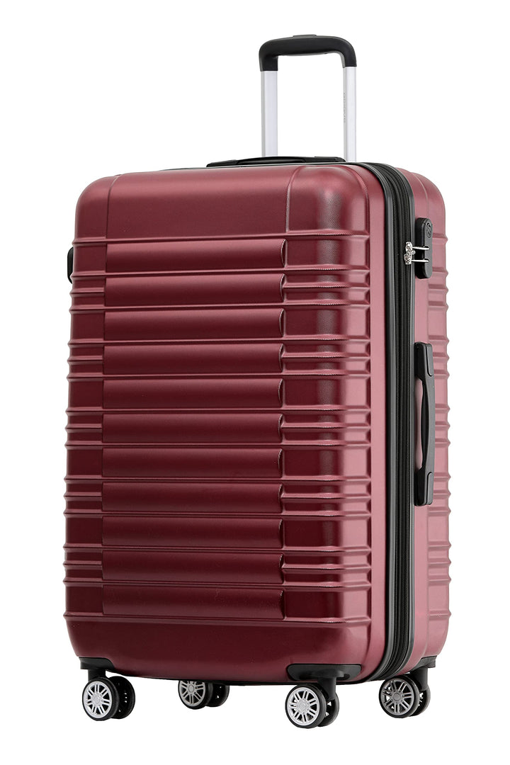 BEIBYE 2088 Zwillingsrollen Reisekoffer Koffer Trolleys Hartschale M-L-XL-Set in 13 Farben (Weinrot,