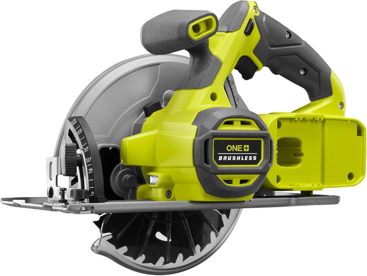 RYOBI 18 V ONE+ Brushless Akku-Handkreissäge RCS18BL-0, 184 mm Sägeblatt, werkzeuglose Einstellungen