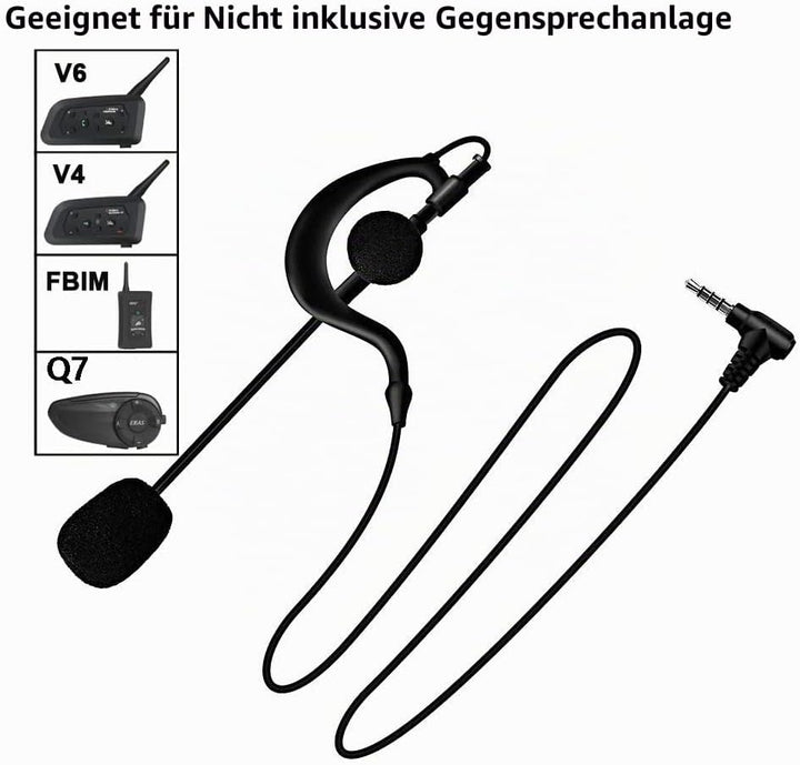 QSPORTPEAK Schiedsrichter Fussball Schiedsrichter Kopfhörer Ohrbügel Kopfhörer für Mono Headset funk