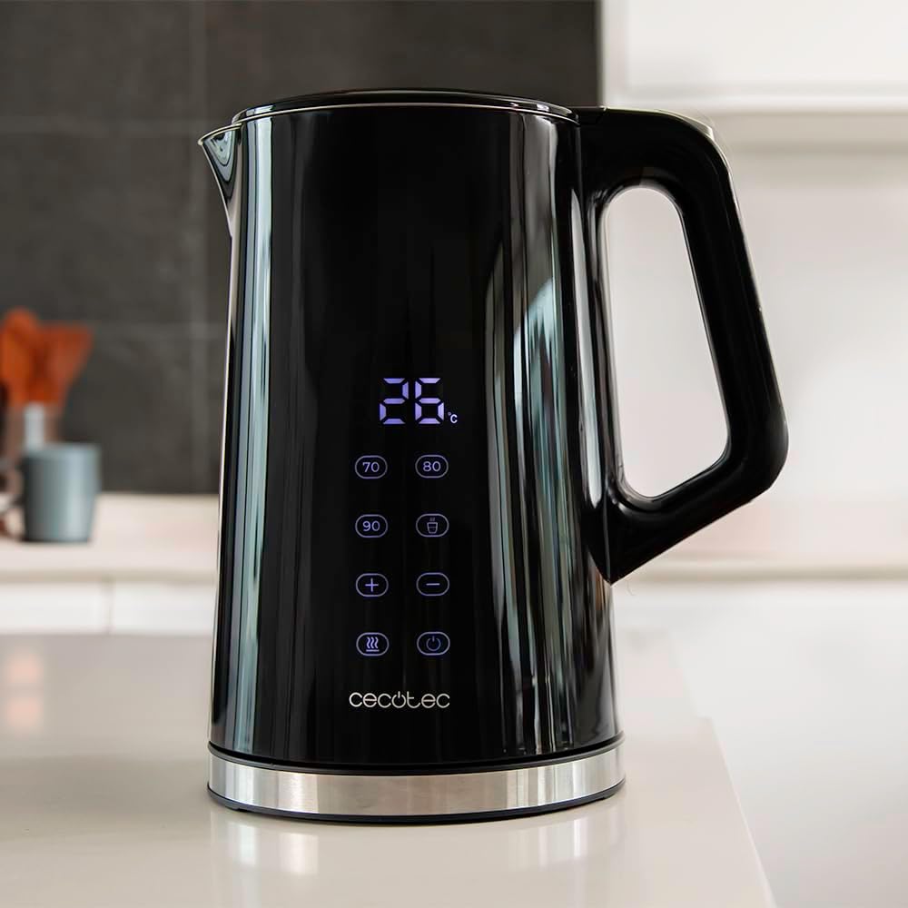 Cecotec Wasserkocher - 1,7L - Thermosense 800 Neo. 2200W Leistung, digitale Anzeige, Keep Warm-Funkt