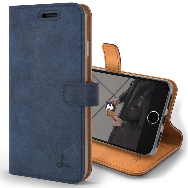 Snakehive iPhone SE 2022/2020 und iPhone 7/8 Hülle Leder | Stylische Handyhülle mit Kartenhalter & S