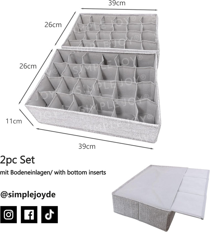 SIMPLE JOY® Schubladen Ordnungsystem Boxen für Ikea (PAX50 (48 Fächer)), PAX50 (48 Fächer)