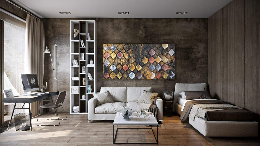 Monica Mirafiori I 100% HANDGEMALT I Gemälde Symbol 100x50cm | Gemälde Handgemalt | Acrylgemälde | S