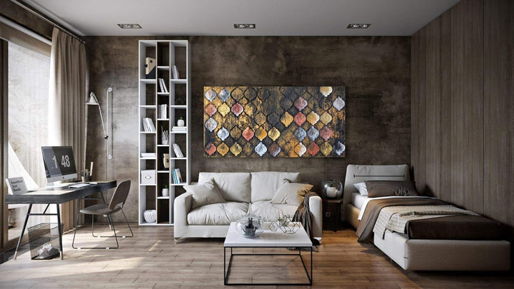 Monica Mirafiori I 100% HANDGEMALT I Gemälde Symbol 100x50cm | Gemälde Handgemalt | Acrylgemälde | S