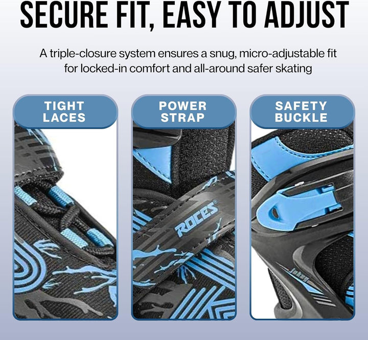 Roces Jungen Jokey Ice 3.0 Boy Schlittschuh 30-33 black-astro blue, 30-33 black-astro blue