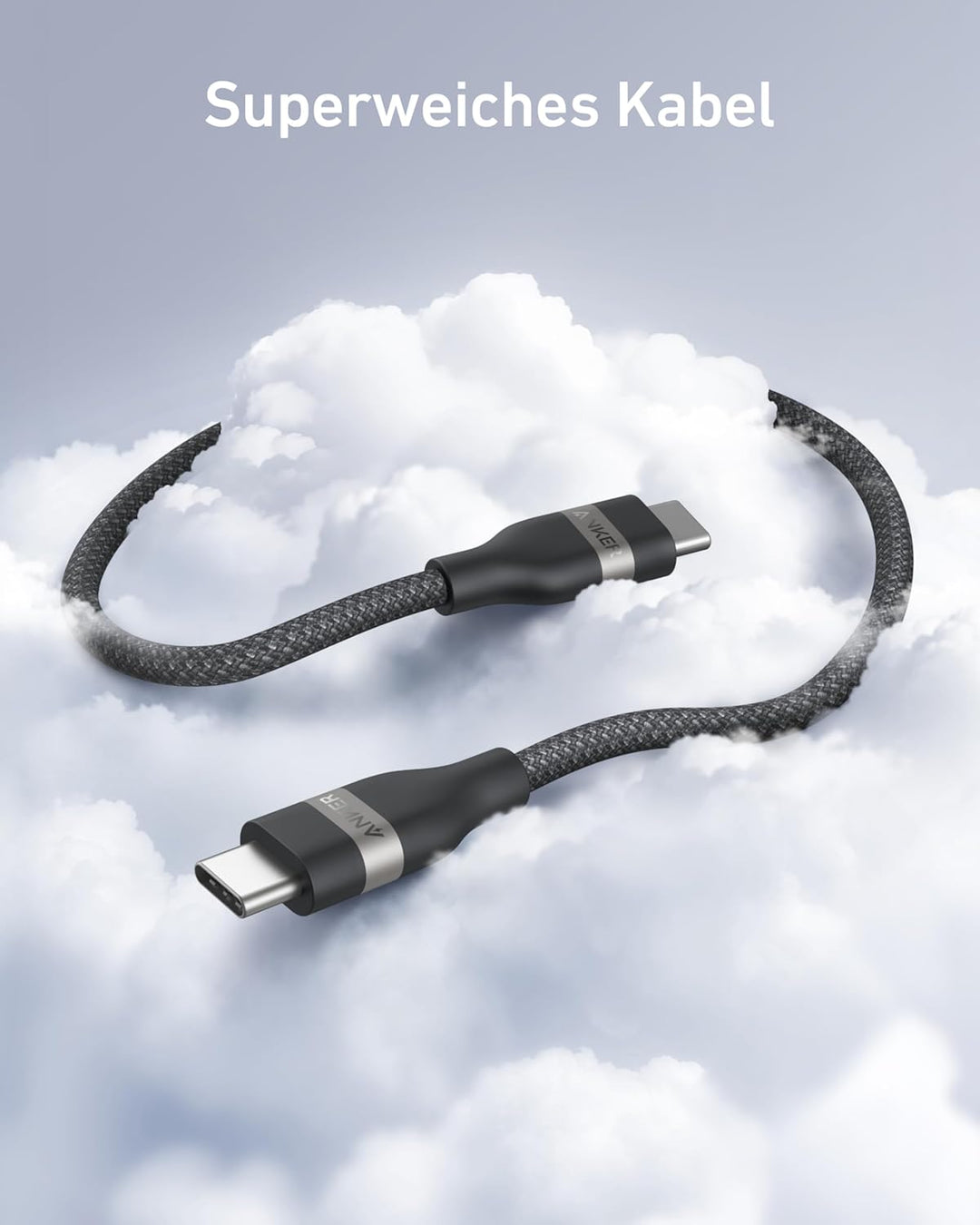 Anker Nano USB C auf USB C Kabel, 240W 1,8m flexibel farbig geflochten, USB C Schnellladekabel Typ C
