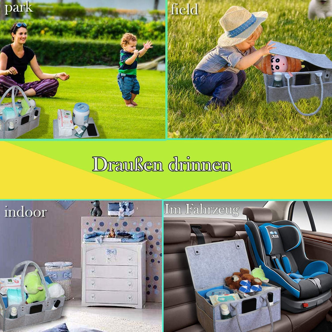 AEESRRU Baby Windel Caddy Organizer Korb tragbar Storage Bin gross Kindergarten Tasche mit Wechselba