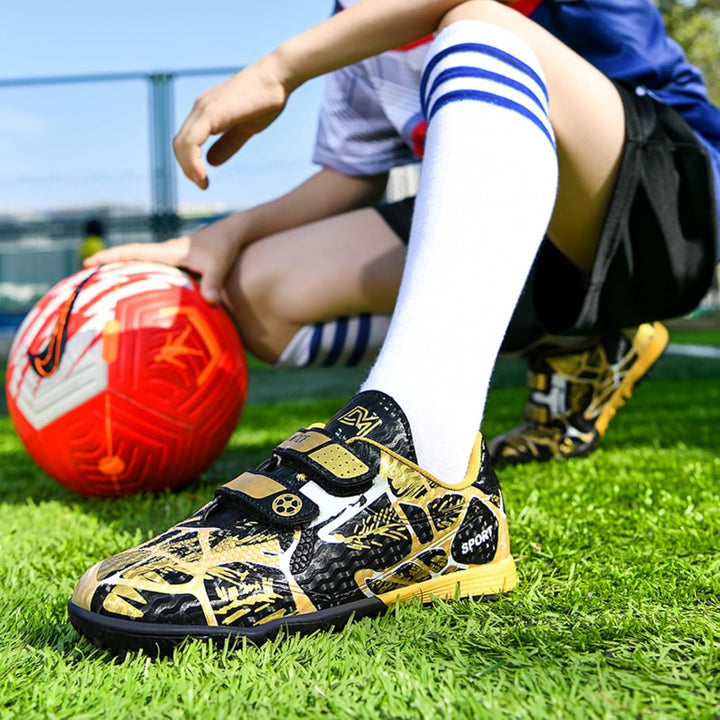 Fussballschuhe mit Stollen für Jungen Mädchen Athletics Football Schuhe Laceless Leichtathletik Trai