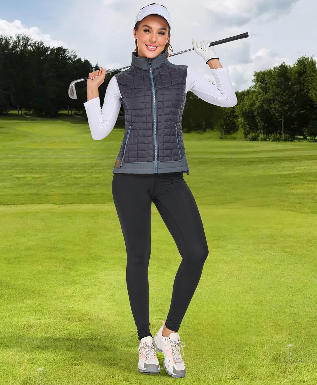 Little Donkey Andy Leichte Puffer Weste Damen Warme Ärmellose Outdoorjacke Wandern Reisen Laufen L D