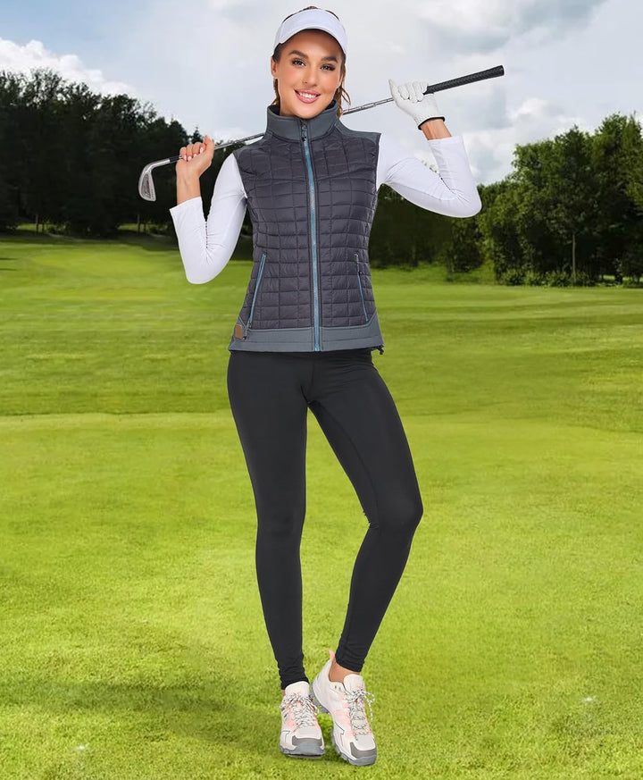 Little Donkey Andy Leichte Puffer Weste Damen Warme Ärmellose Outdoorjacke Wandern Reisen Laufen L D