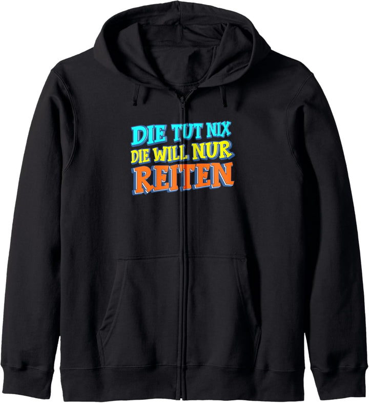 Reiterin Reiten Reitsport Pferde Pferdesport Hengst Geschenk Kapuzenjacke