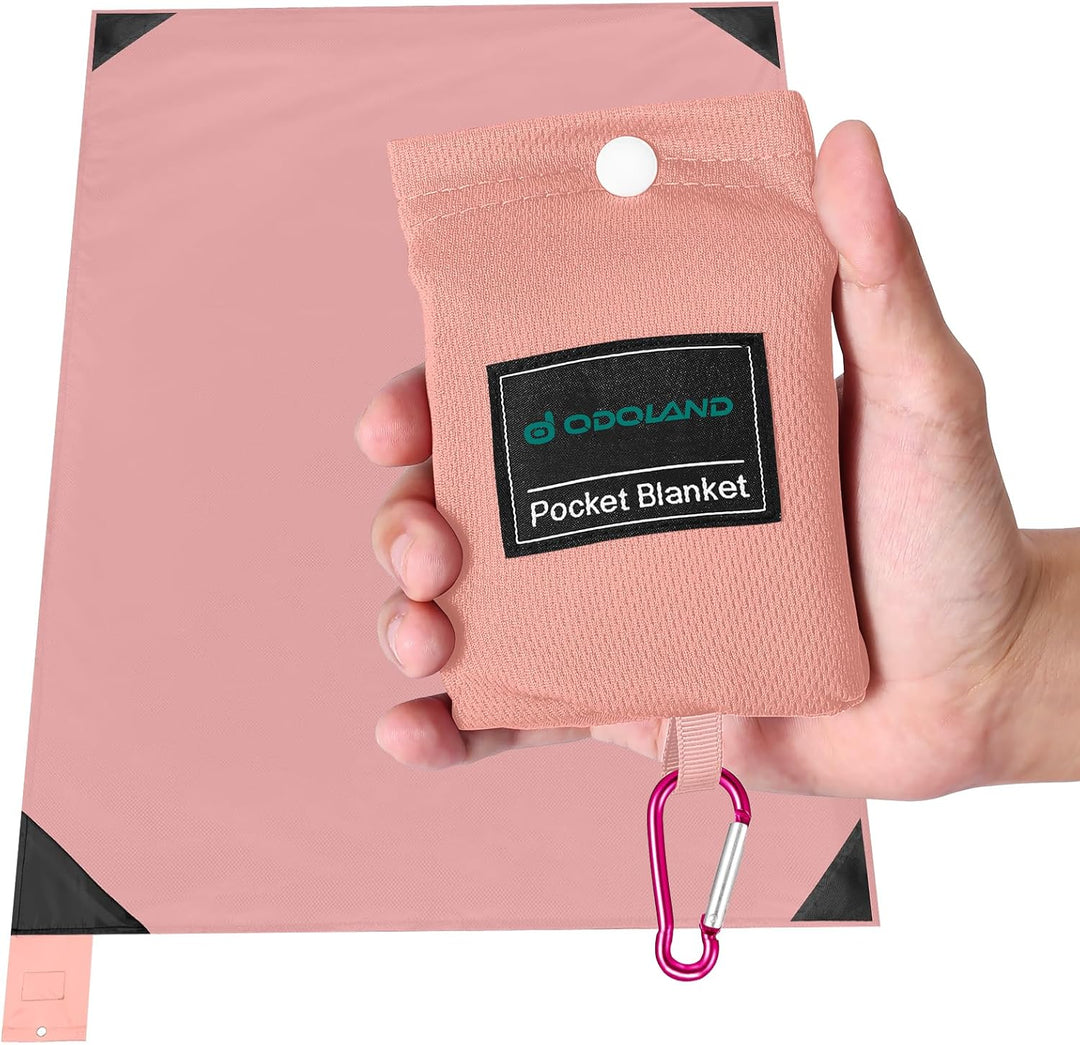 Odoland Picknickdecke 110 x 160 cm Ultraleicht Stranddecke Tragbare, Sandabweisende Camingmatte Komp