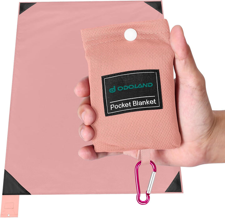 Odoland Picknickdecke 110 x 160 cm Ultraleicht Stranddecke Tragbare, Sandabweisende Camingmatte Komp