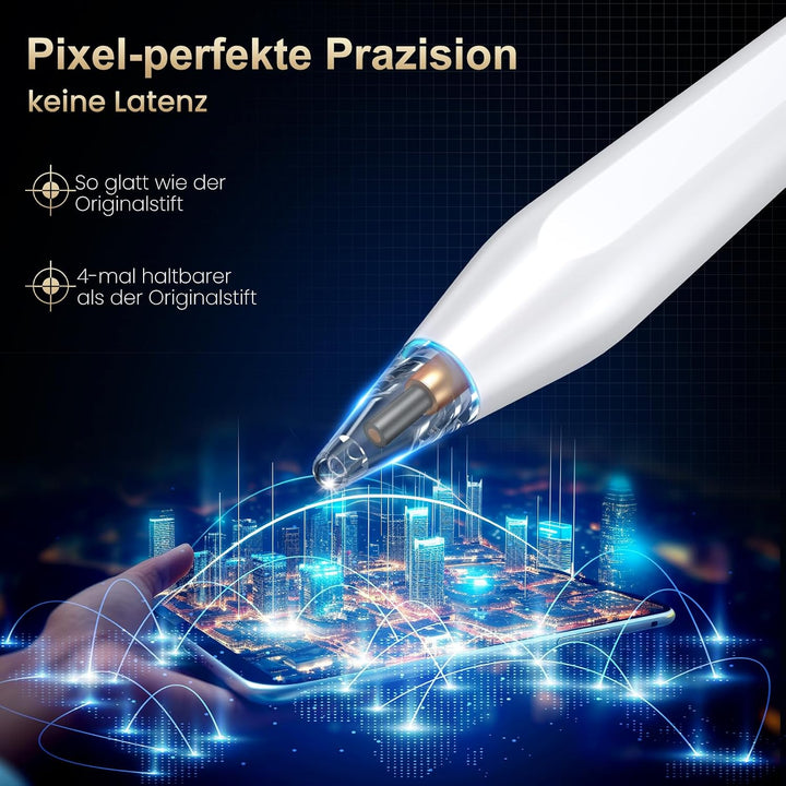 BAZO Stift für iPad Apple - 2018-2024 Pencil 2. Generation mit Schnellladeleistung Palm Rejection un
