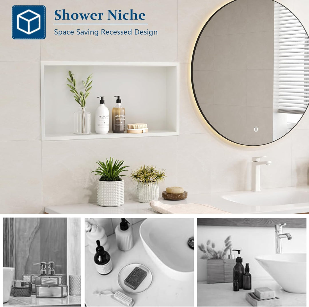 Neodrain Wandnische Dusche Edelstahl Eingebettete Duschnische Einzelregal Lagerung für Badezimmer 60