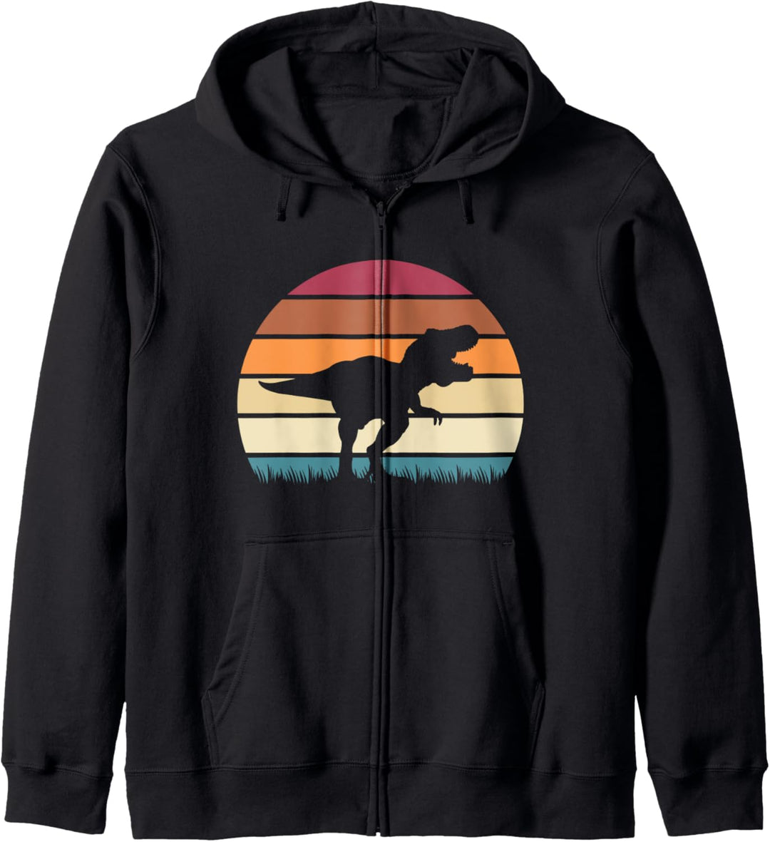 Retro Sunset Tyrannosaurus Rex Jurassic Dinosaur Kapuzenjacke