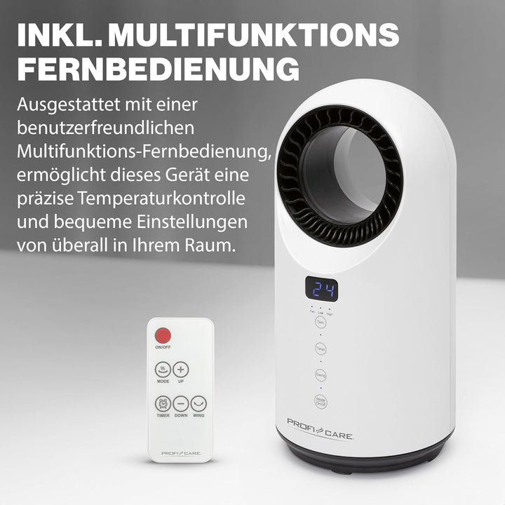 ProfiCare® 2in1 Keramik-Heizlüfter und Tischventilator | 15-35 °C einstellbar | kühlen | Ventilator