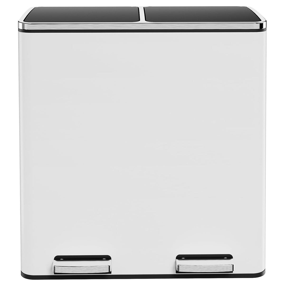 Clevich Mülleimer Küche, 2 x 30 Liter, 2 Fächer, Mülltrennsystem 60L, 2 pcs Kunststoff Inneneimer, S