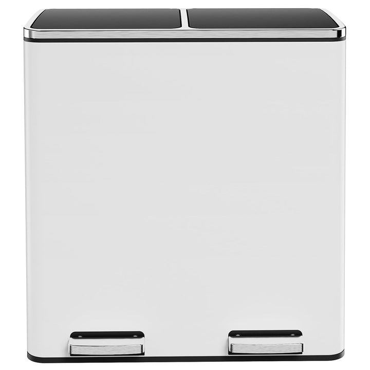 Clevich Mülleimer Küche, 2 x 30 Liter, 2 Fächer, Mülltrennsystem 60L, 2 pcs Kunststoff Inneneimer, S