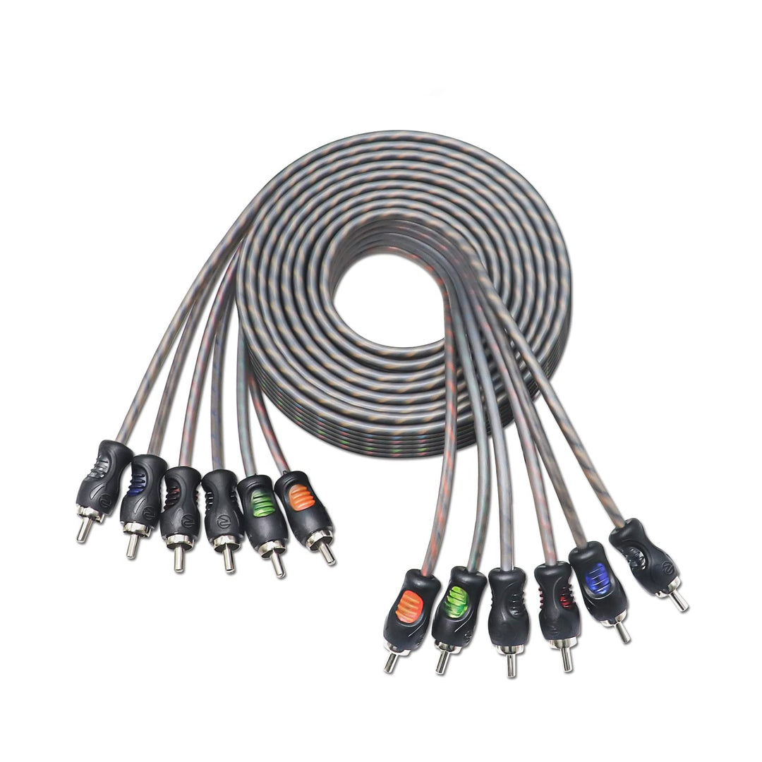 RECOIL RCI612 6-Kanal Cinch-Audiokabel 3,6 m (12 ft) – 100% OFC, Twisted Pair mit Rauschunterdrückun