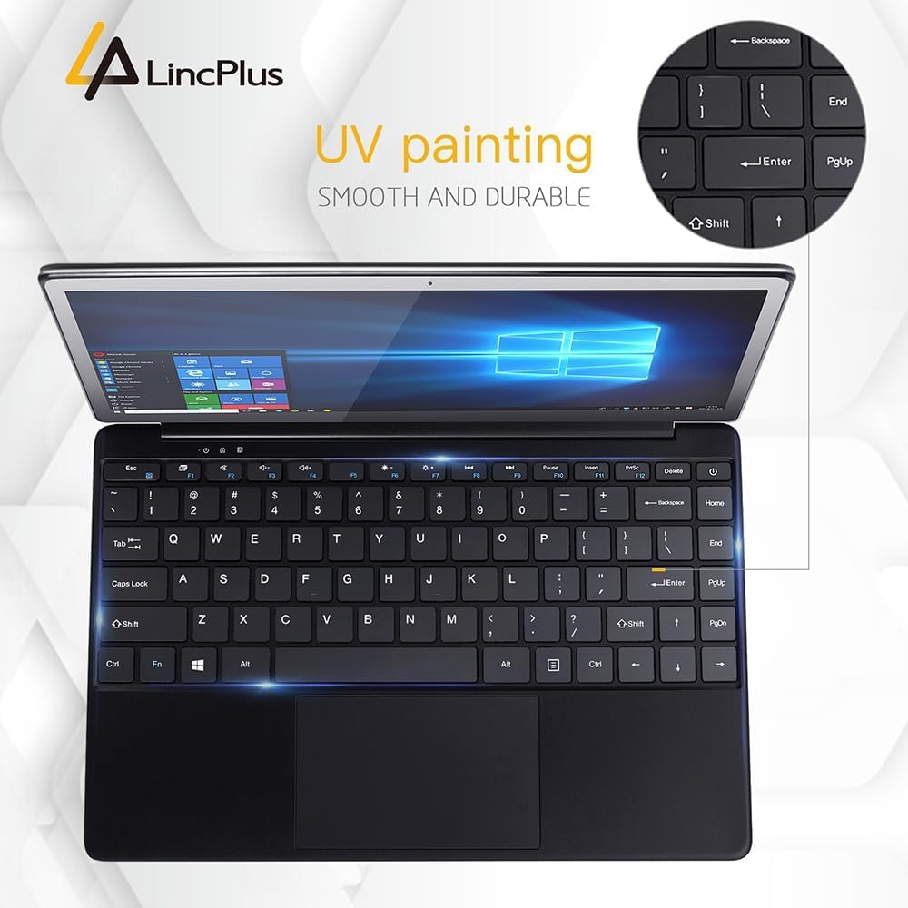 LincPlus 1315E P1 Notebook Full HD 13,3 Zoll Laptop, Intel Celeron N4000 4GB RAM 64GB eMMC lüfterlos