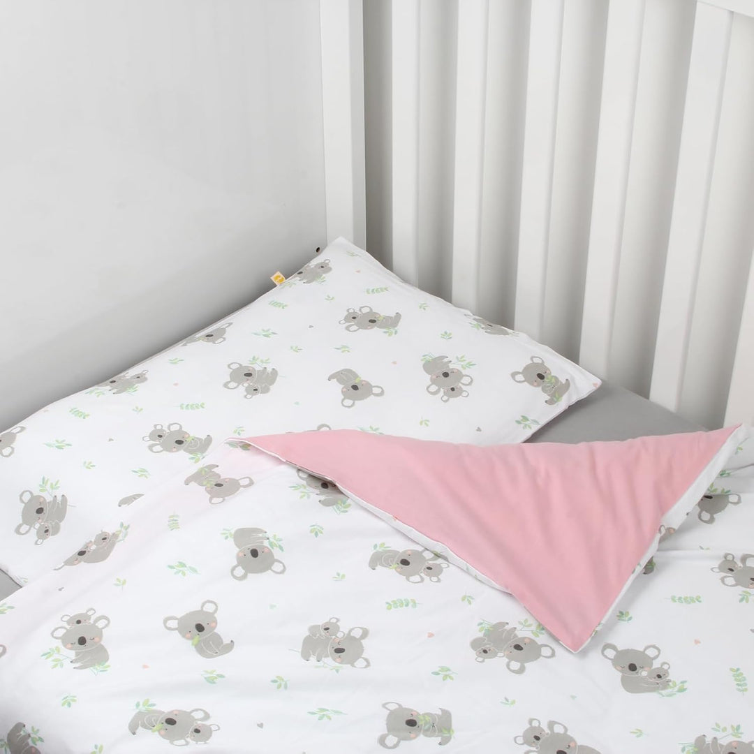 schlummersack Kinder Bettwäsche Set 100x135 Koala aus 100% Baumwolle, Wendbar, mit Reissverschluss,