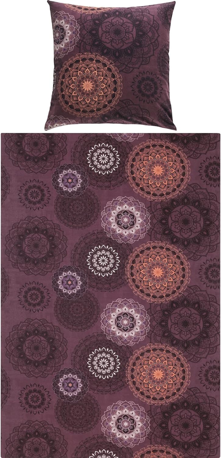 Erwin Müller Bettwäsche Sparpaket 4-TLG. Mako-Satin aubergine Grösse 135x220 cm (80x80 cm)
