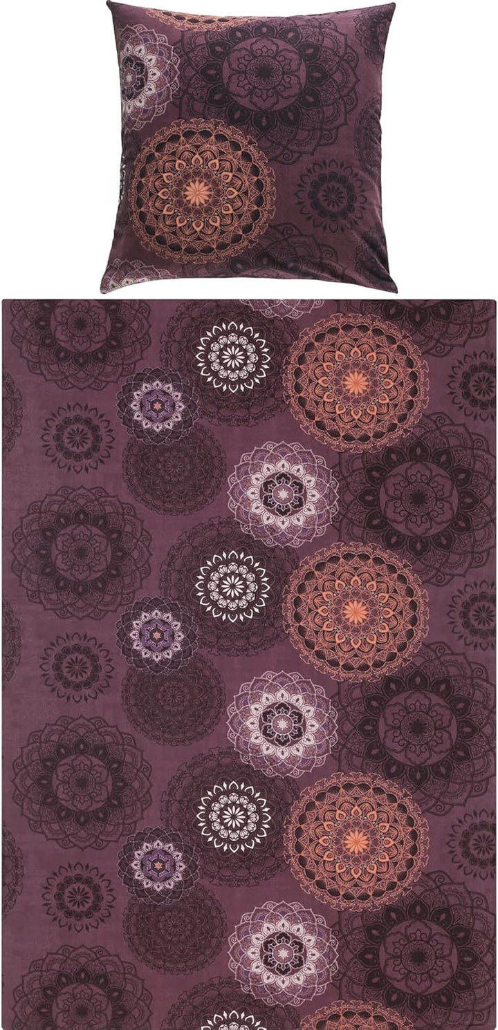 Erwin Müller Bettwäsche Sparpaket 4-TLG. Mako-Satin aubergine Grösse 135x220 cm (80x80 cm)