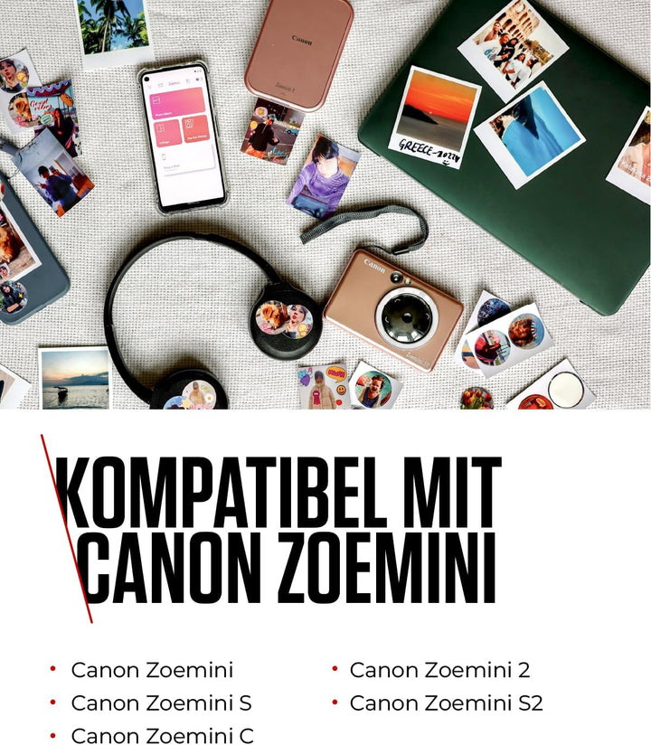 Canon Zoemini 5 x 7,5 cm ZINK Fotopapier | Packung Mit 50 Blatt | Keine Tinte, Kein Aufwand. | Perfe