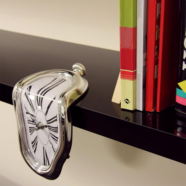 Verzerrte Tischuhr, dekorative Uhr im Salvador-Dali-Stil, geschmolzene Uhr für Büroregal, Schreibtis