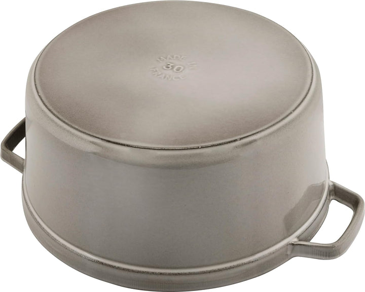 STAUB Gusseisen Bräter/Cocotte, Rund 30 cm, 8,35 L, Aromaregen Funktion, Für alle Herdarten geeignet