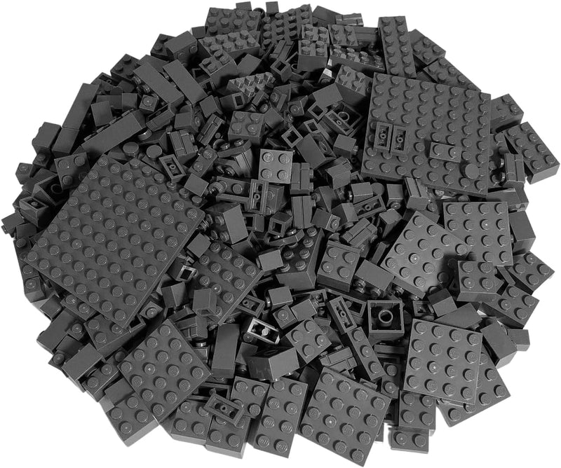 LEGO - 100 Steine in verschiedenen Grössen - Seltene Steine enthalten! - Neuware (Dunkelgrau)