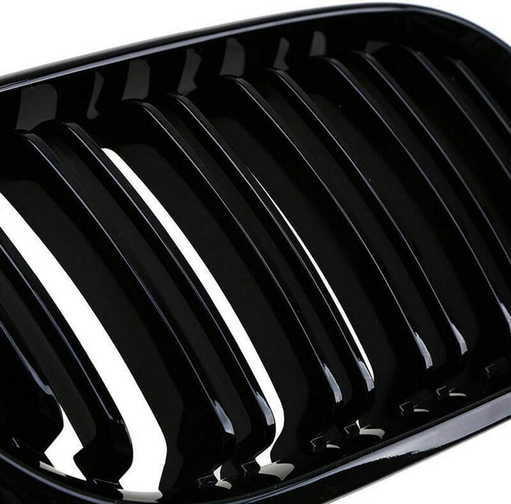 Ricoy Schwarz Glänzend Doppelsteg Niere vordere Stossstange Kühlergrill Für E46 3 Series 4 DOOR 4D 2