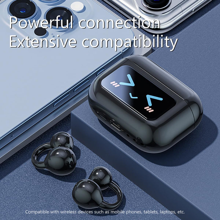 Bluetooth kopfhörer mit ohrclip, Bluetooth 5.4-Sportkopfhörer, Open Ear übersetzungskopfhörer,IPX5 w
