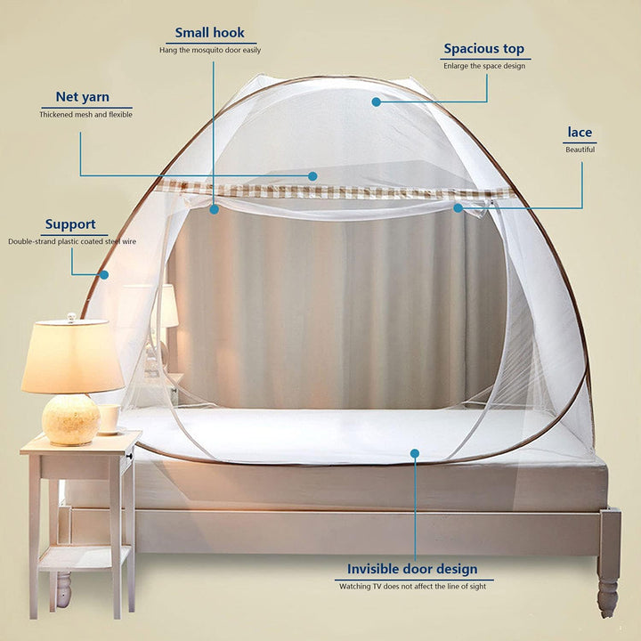 Moskitonetz Bett Pop Up, Faltbares Bett-Moskitonetz, Tragbares Reise-moskitonetz, Moskito-Campingzel