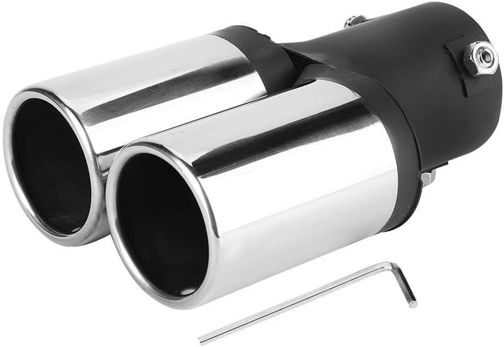 KIMISS Auto Auspuffrohr, Edelstahl Universal Car Modified Double Auspuffrohr Endschalldämpfer Tip Ta