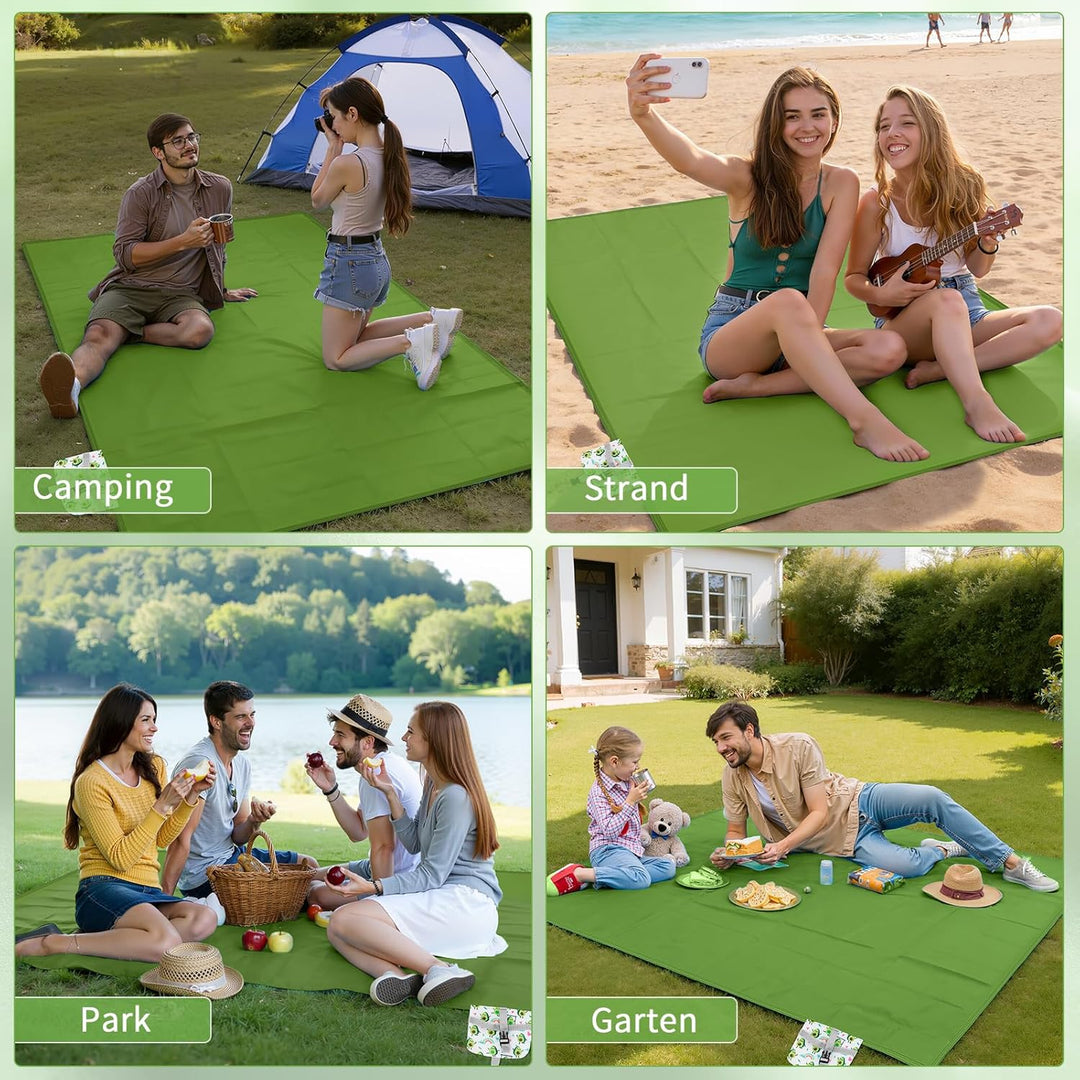 Picknickdecke Outdoor 200 x 150 cm, Faltbar Picnic Blanket Waterproof Leicht und Tragbar Stranddecke