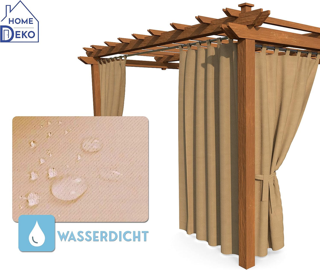 HOME DEKO Terrassenvorhang, Wasserdichter Gartenvorhang für Terrasse, Balkon, Pergola & Pavillon, Sc