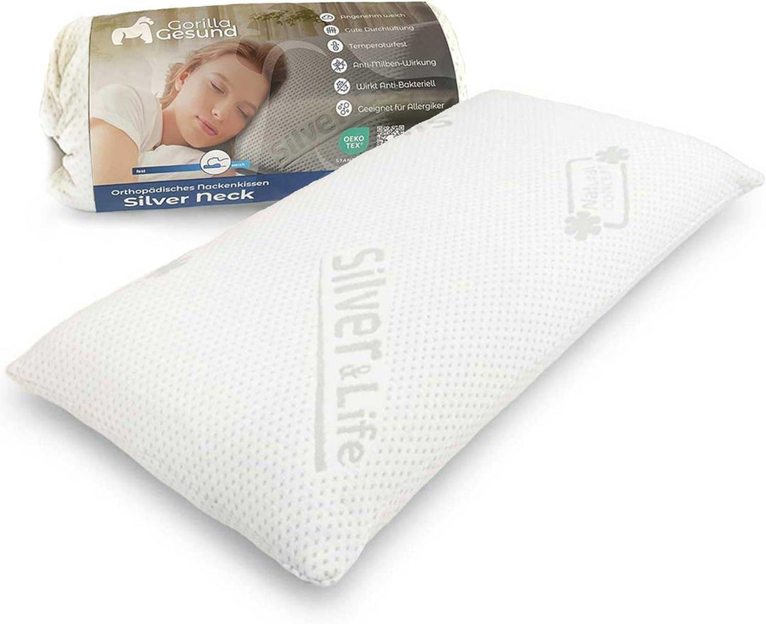 Orthopädisches Nackenstützkissen Silver Neck - viscoelastisches Kissen, Kopfkissen aus Memory Schaum