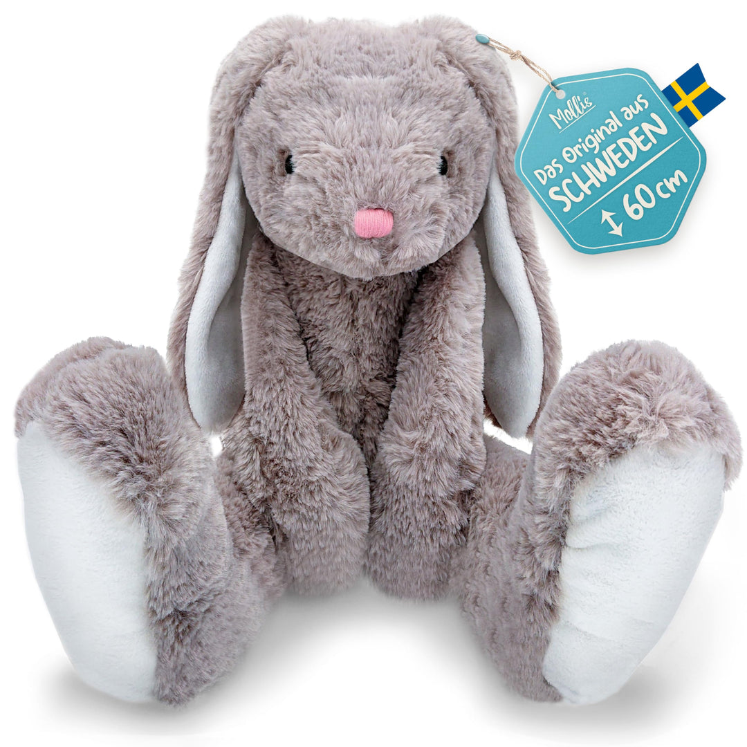 Mollis Kuscheltier - Kuschelhase - 60 cm - Plüschtier-Hase - Kinder-Kuscheltier - weiches Stofftier