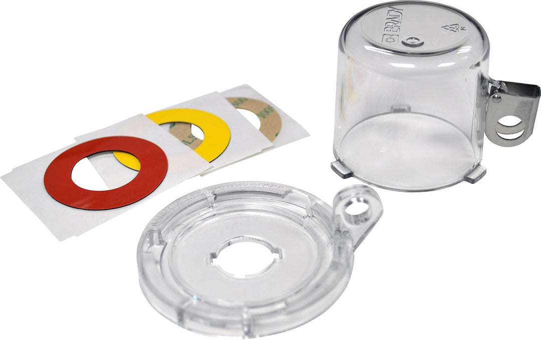 Brady 139793 16 mm Druckknopf-Verriegelungsvorrichtung, Standard, transparent, 63,5 mm x 50,80 mm x