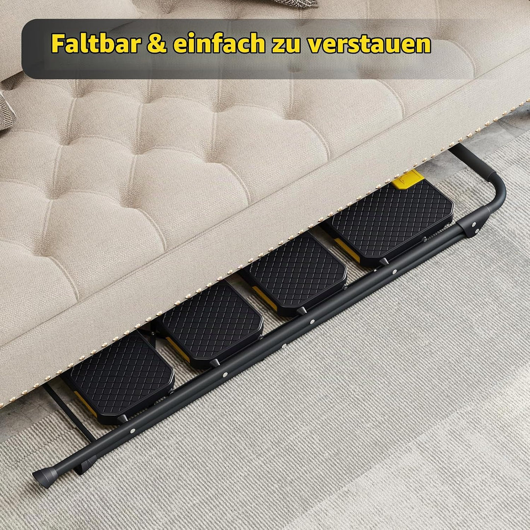 KINGRACK Leiter 4 Stufen, trittleiter 4 Stufen klappbar, mit rutschfestem, breitem Pedal und Handläu