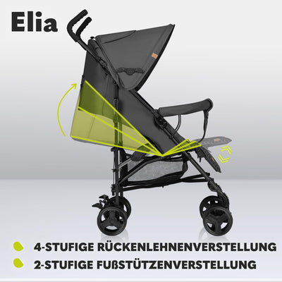 LIONELO Elia Buggy klein zusammenklappbar Kinderwagen bis 15 kg, Rücken und Fussstützenverstellung H